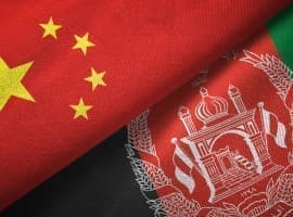 China Afghani flags